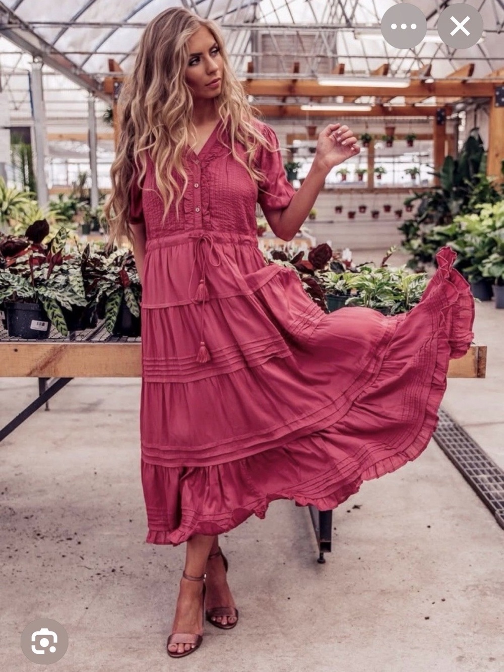 JessaKae Rose Pink Tiered Maxi Dress